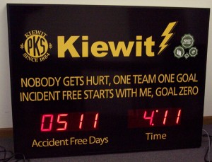 4.0 Inch LED Clock timer with ad and Kiewit Name