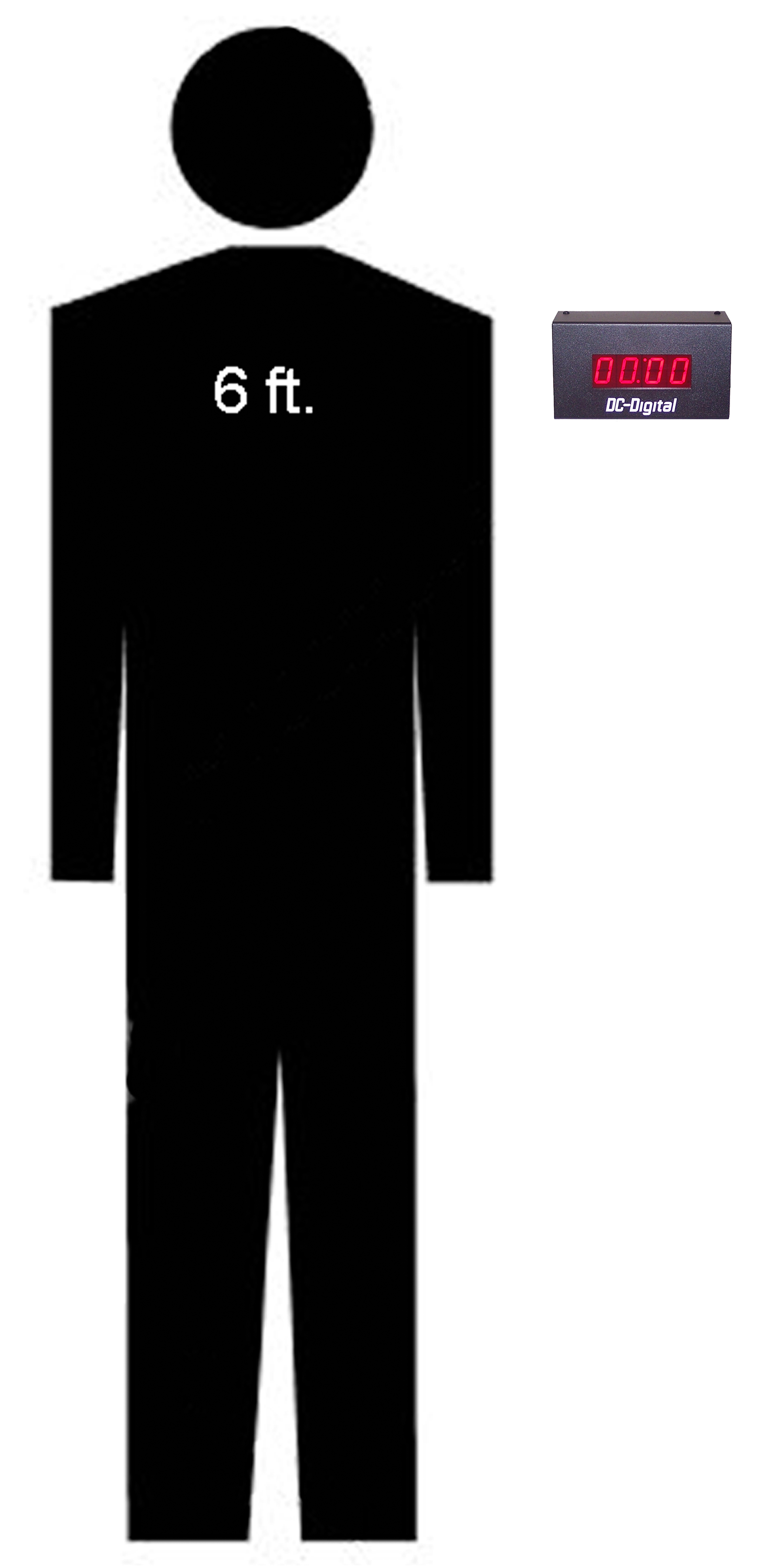 DC-10 timer with 6 foot silhouette of man