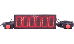 6 digit 6 inch count up outdoor timer with Dual wired start-Stop-Reset heavy duty switches thousands hundredths tenths seconds and minute