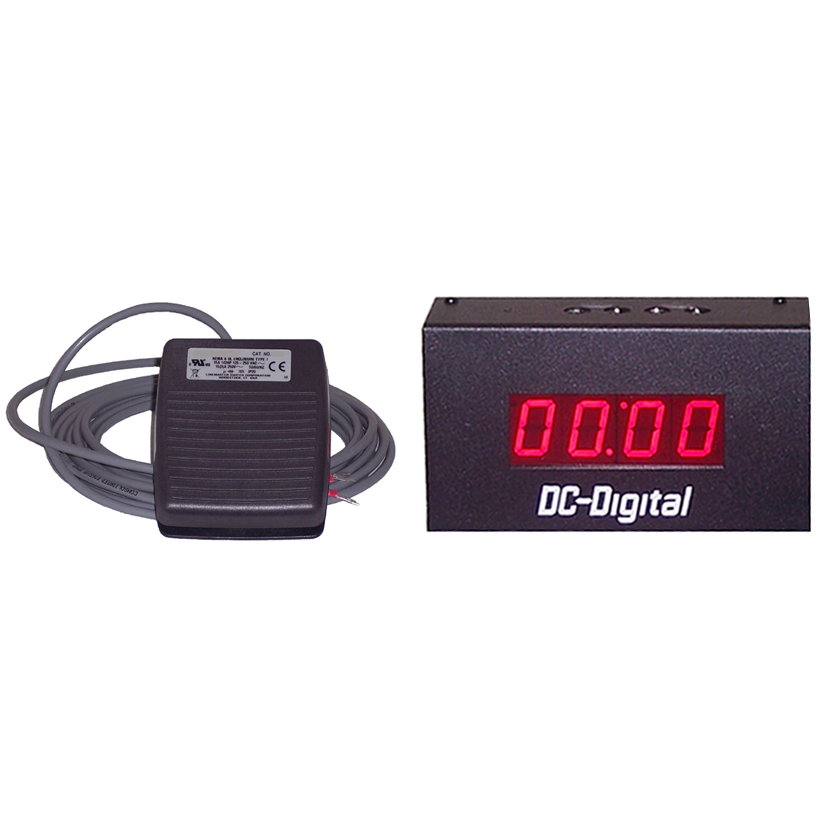 (DC-10T-DN-BCD-FOOT-EOP) 1.0 Inch LED, BCD Rotary Switch Set, Foot-Switch Controlled, Digital Countdown Process Timer with EOP Buzzer