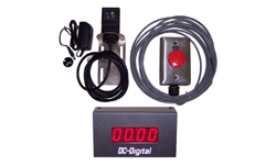 (DC-10T-UP-PKG) 1.0 Inch LED Digital, Process Count Up Timer Package, Includes: Long Range Diffused Photo-Reflective Sensor and Mount (adj. to 10 Feet), 40mm Reset Palm Switch (J-Box, Stainless Cover, 25ft. Cabling) and Power Supply
