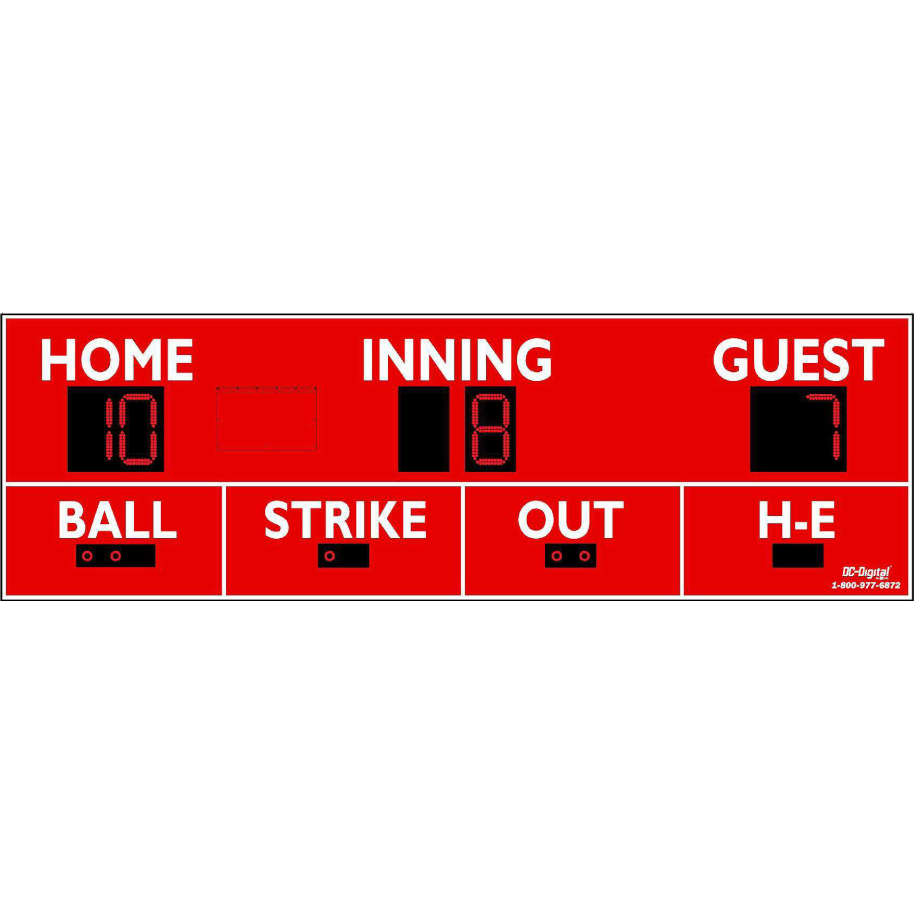 (DC-150-16x5) Baseball-Softball LED Wireless Controlled Scoreboard (OUTDOOR)