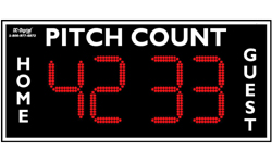 (DC-150-Pitch-W-Home-Guest) Baseball-Softball Pitch Counter, Scoreboard, LED Electronic Digital, RF Wireless Controls (OUTDOOR)