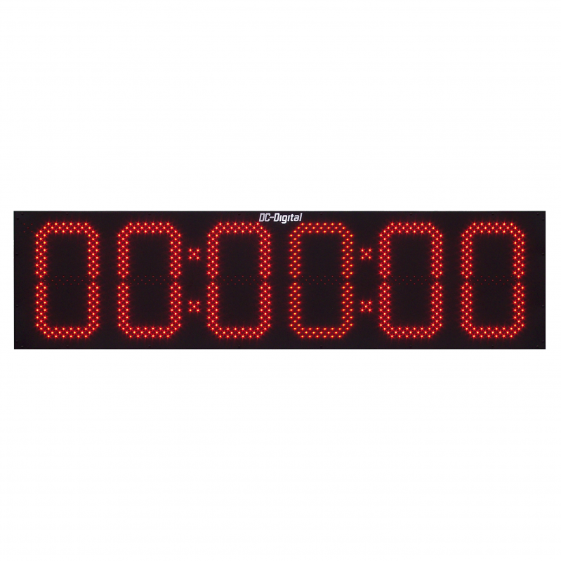 (DC-156N-T-DN-UP-Static-IN) 15.0 Inch, 6 Digit, LED Digital, Network Connected, Web Page or 3rd Party Controlled, Count Up timer, Countdown Timer, Time of Day Clock and Static Number Display (INDOOR)