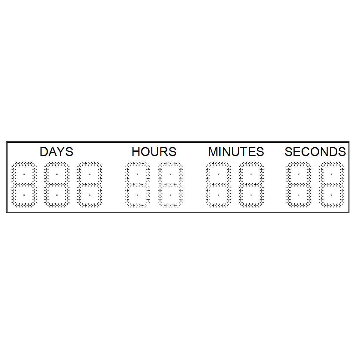 (DC-159T-DN-W) RF-Wireless Remote Controlled, Digital Countdown to a Special Event Timer-Clock, 15 Inch Digits, Days, Hours, Minutes, Seconds (OUTDOOR)