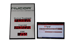 (DC-2518ALN-DAYS-DATES) Network Safety Awareness Scoreboard Counter, Computer Controlled Dates and Days Since the Last Incident or Recordable Injury