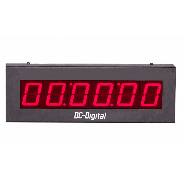 (DC-256T-DN-UP-Static) 2.3 Inch LED Digital, 6-Digit, RS-232/RS-485 Connected, ASCII Controlled, Count Up Timer, Countdown Timer, Time of Day Clock and Static Number Display