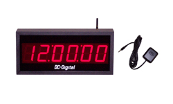 (DC-256GPS-W-MASTER) 2.3 Inch LED, 6 Digit, Master Clock, Wireless System Synchronization Output, GPS-Atomic  Receiver Controlled