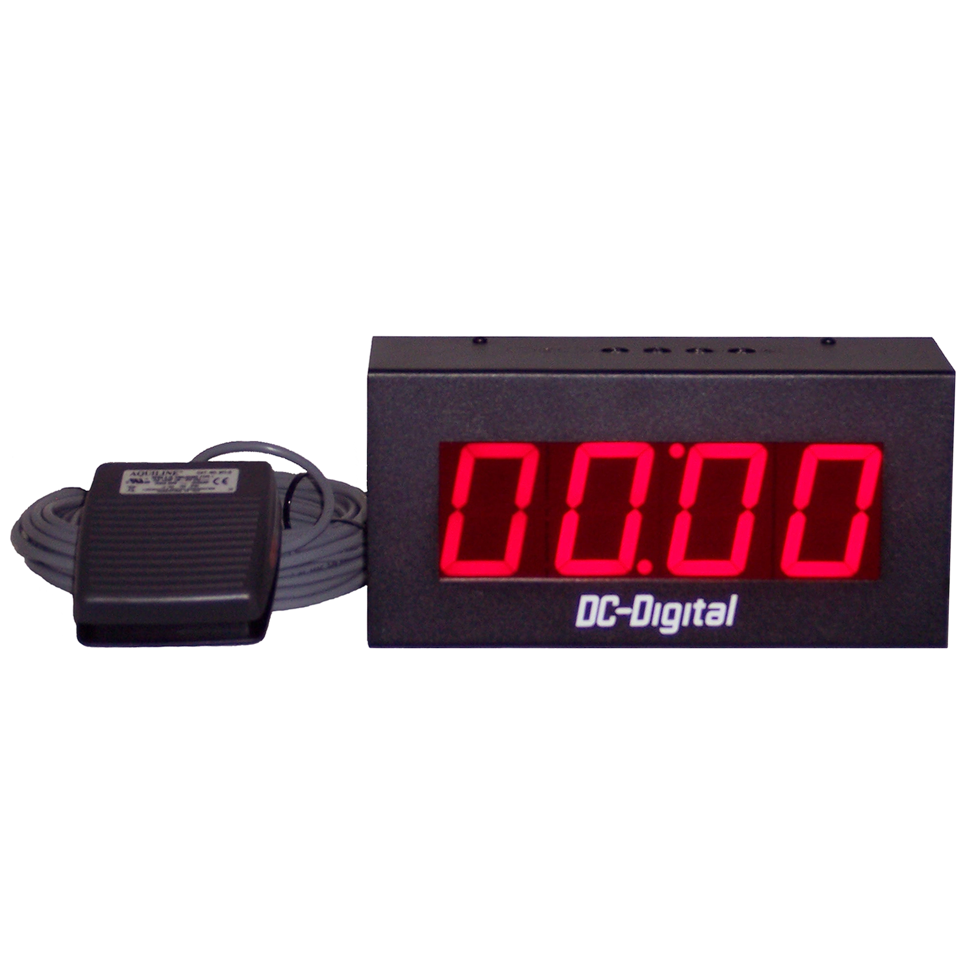 (DC-25T-DN-BCD-FOOT-EOP) 2.3 Inch LED, BCD Rotary Switch Set, Foot-Switch Controlled, Digital Countdown Process Timer with EOP Buzzer