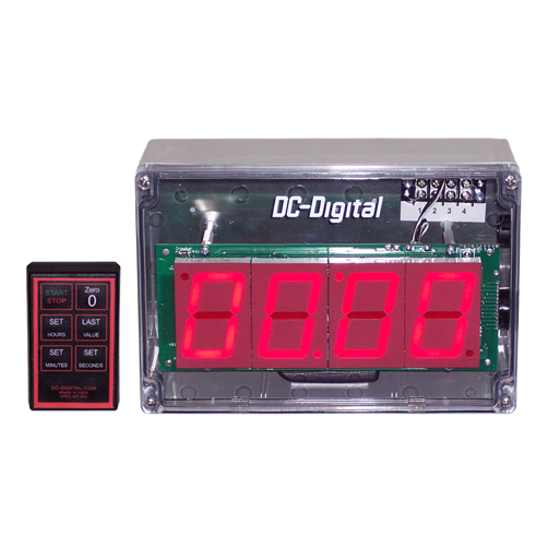 (DC-25T-DN-W-Nema) RF-Wireless Remote Controlled, Digital Countdown Timer-Clock, 2.3 Inch Digits, Nema 4X,6,6P,12,12K,13, IP-66 Enclosure