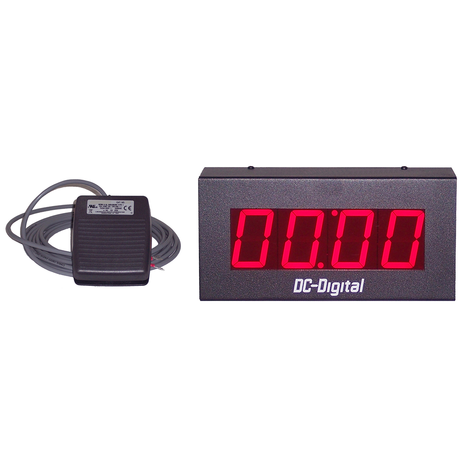 (DC-25T-UP-FOOT) 2.3 Inch LED, Foot-Switch Controlled, Digital Count UP Process Timer