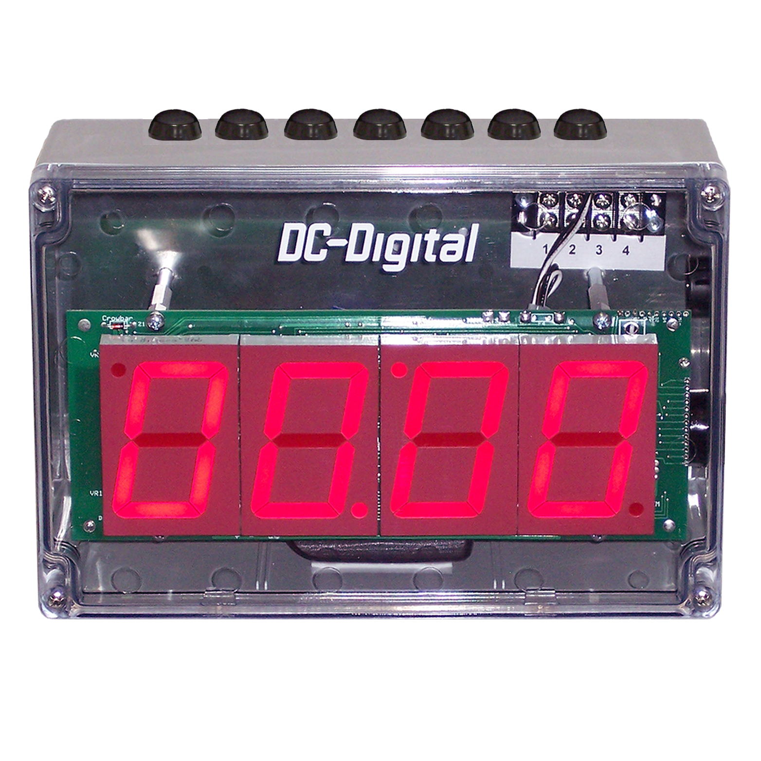 (DC-25UT-NEMA) 2.3 Inch LED Digital, Top Mounted Push-Button Controlled, Count Up timer, Countdown Timer, Time of Day Clock in Nema 4X,6,6P,12,12K,13, IP-66 Enclosure