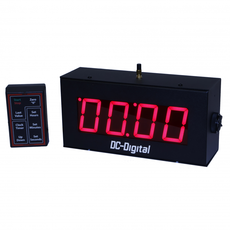 (DC-25UTW-DS) Double Sided, 2.5 Inch LED Digital, Wireless Handheld Controlled, Count Up Timer, Countdown Timer and Time of Day Clock, Public Speaker, Council Chamber, Courtroom Timer