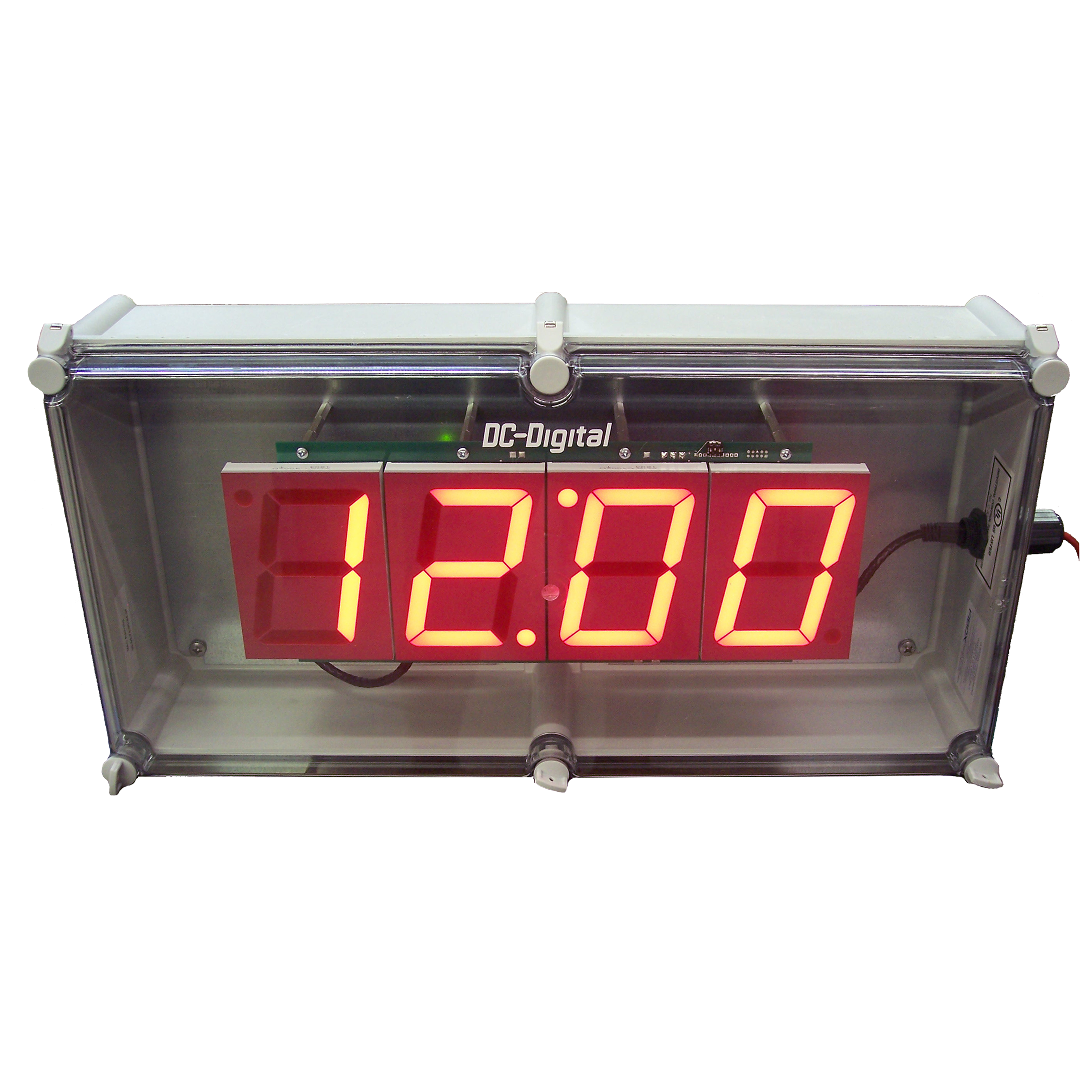 (DC-40N-POE-NEMA) 4.0 Inch LED, Network NTP Server Synchronized, Web Page Configurable, POE Powered, Atomic Digital Time of Day Clock in a NEMA 4X Enclosure