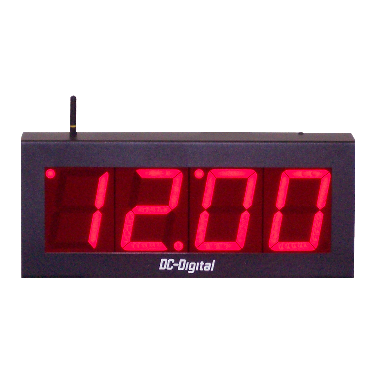 (DC-40N-Master-W) 4.0 Inch LED, Network NTP Server Synchronized, Web Page Configurable, Atomic Digital Time of Day Master Clock with Wireless 900Mhz Data Output to Synchronize DC-Digital Wireless Secondary Clocks