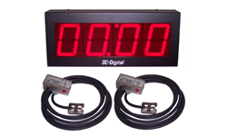 (DC-40T-UP-VEH) 4.0 Inch LED Digital, Pneumatic Switch Controlled, Count Up Timer-Clock (for pull through garages and drives)