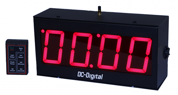 (DC-40UTW-DS) Double Sided, 4.0 Inch LED Digital, Wireless Handheld Controlled, Count Up Timer, Countdown Timer and Time of Day Clock, Public Speaker, Council Chamber, Courtroom Timer