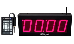 (DC-40UTW-KEY-D) 4.0 Inch LED Digital, Count Up Timer with Threshold, Countdown Timer, Time of Day Clock with Automatic Daylight Savings, Wireless Keypad Desktop Controller