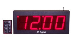 (DC-40UTW) 4.0 Inch LED Digital, Wireless Handheld Controlled, Count Up timer, Countdown Timer, Time of Day Clock