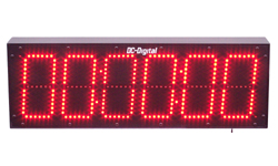 (DC-606N-T-DN-UP-Static-IN) 6.0 Inch, 6 Digit, LED Digital, Network Connected, Web Page or 3rd Party Controlled, Count Up timer, Countdown Timer, Time of Day Clock and Static Number Display (INDOOR)