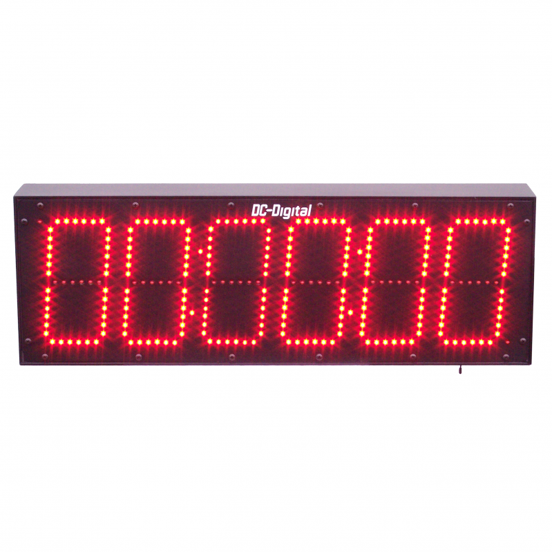 (DC-606N-T-DN-UP-Static) 6.0 Inch, 6 Digit, LED Digital, Network Connected, Web Page or 3rd Party Controlled, Count Up timer, Countdown Timer, Time of Day Clock and Static Number Display (OUTDOOR)