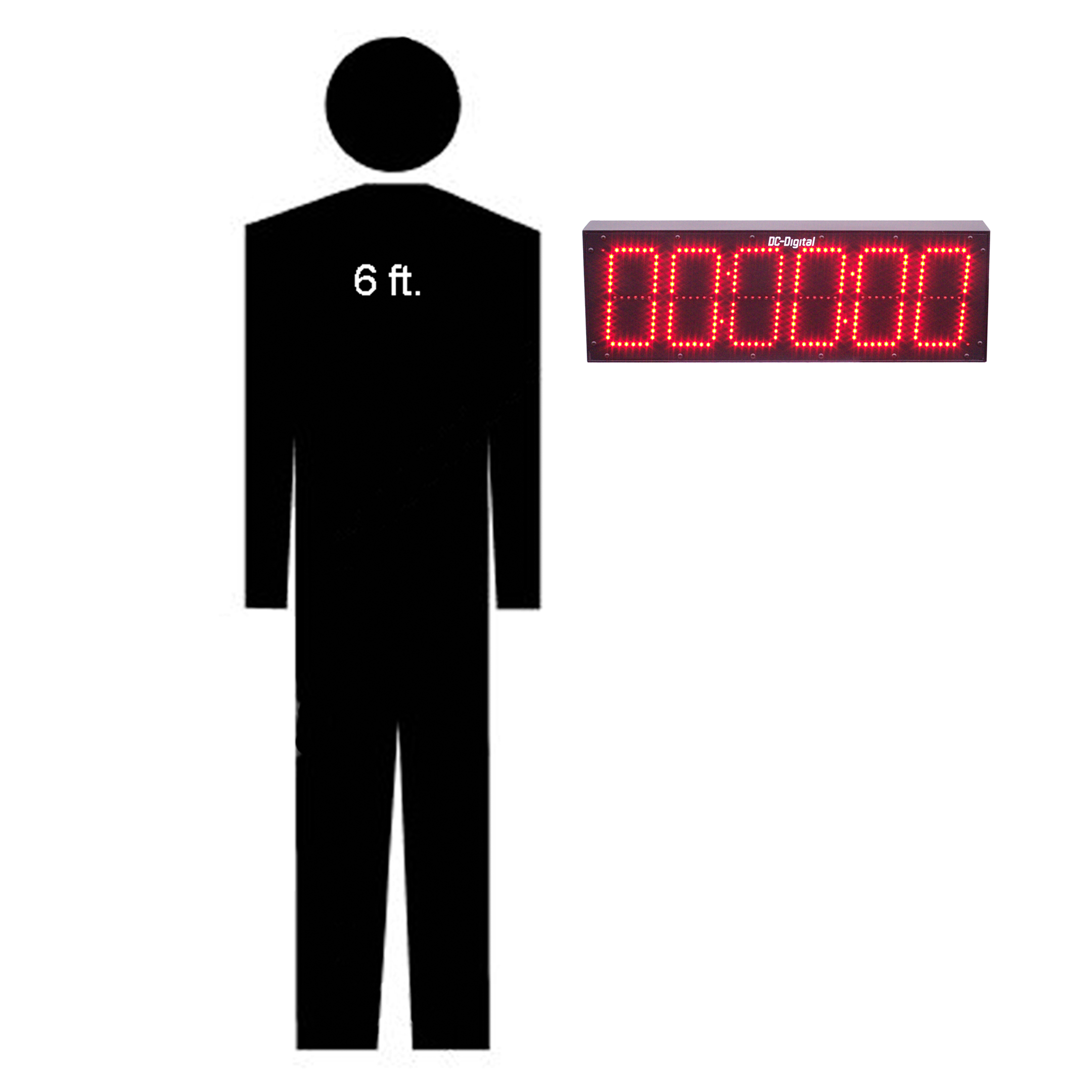 (DC-606T-DN) 6.0 Inch LED, 6 Digit Hours-Minutes-Seconds, Push-Button ...