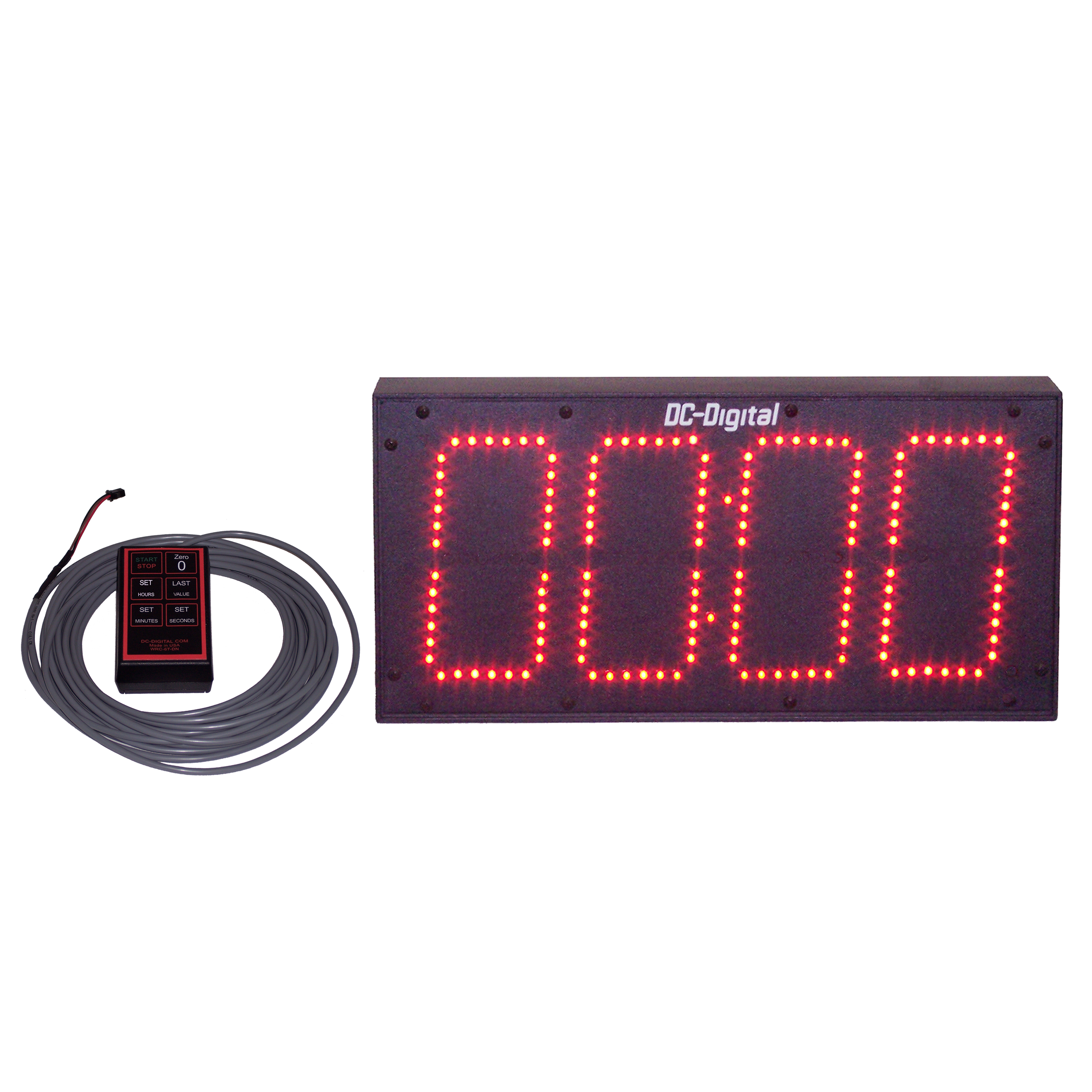(DC-60T-DN-WR-IN) 6.0 Inch LED, Wired Remote Controlled, Digital Countdown Timer (INDOOR)