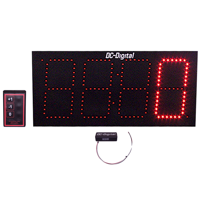 (DC-60T-UP-DAYS-W-RETROFIT) RF-Wireless Remote Controlled Digital Count Up by Days Timer-Clock, 6 Inch LED Digits, Retrofit (OUTDOOR)