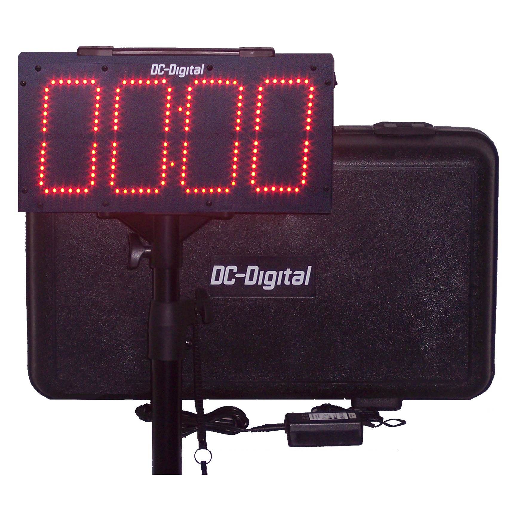 (DC-60UT-BTC) Portable 6.0 Inch LED Digit, Multi-Function, Multipurpose Sport (Counts Up, Counts Down and Time of Day Clock), Battery Operated, Digital Timer-Clock, Environmentally Sealed Push-Button Controlled , Carrying handle, Carrying Case, Tripod with Mount and Battery Charger (INDOOR/OUTDOOR)