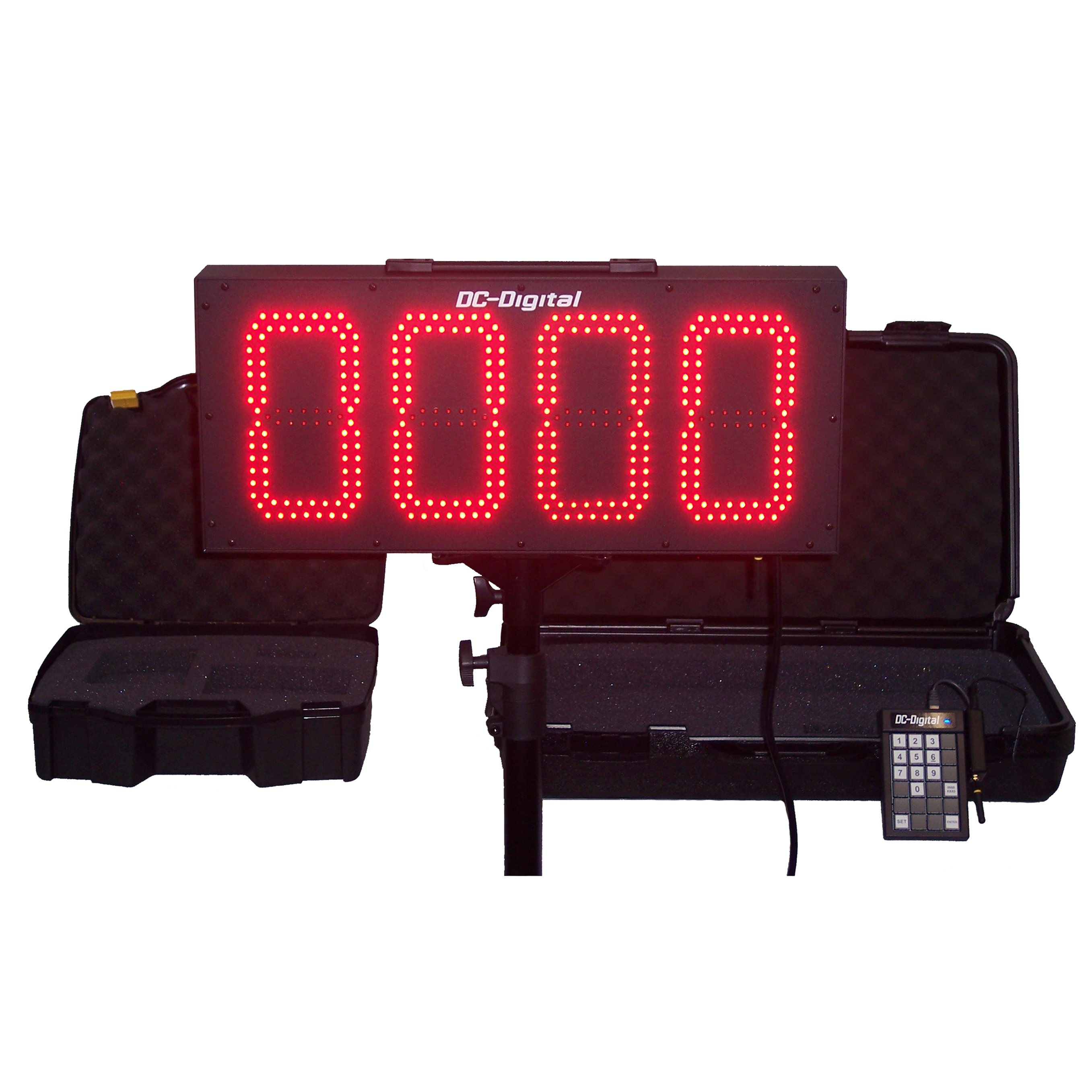 (DC-80-W-SIG) 8 Inch LED Digital, Wireless Remote Keypad Controlled, Baseball-Softball Coaches Sign-Signal, Number Display (OUTDOOR)