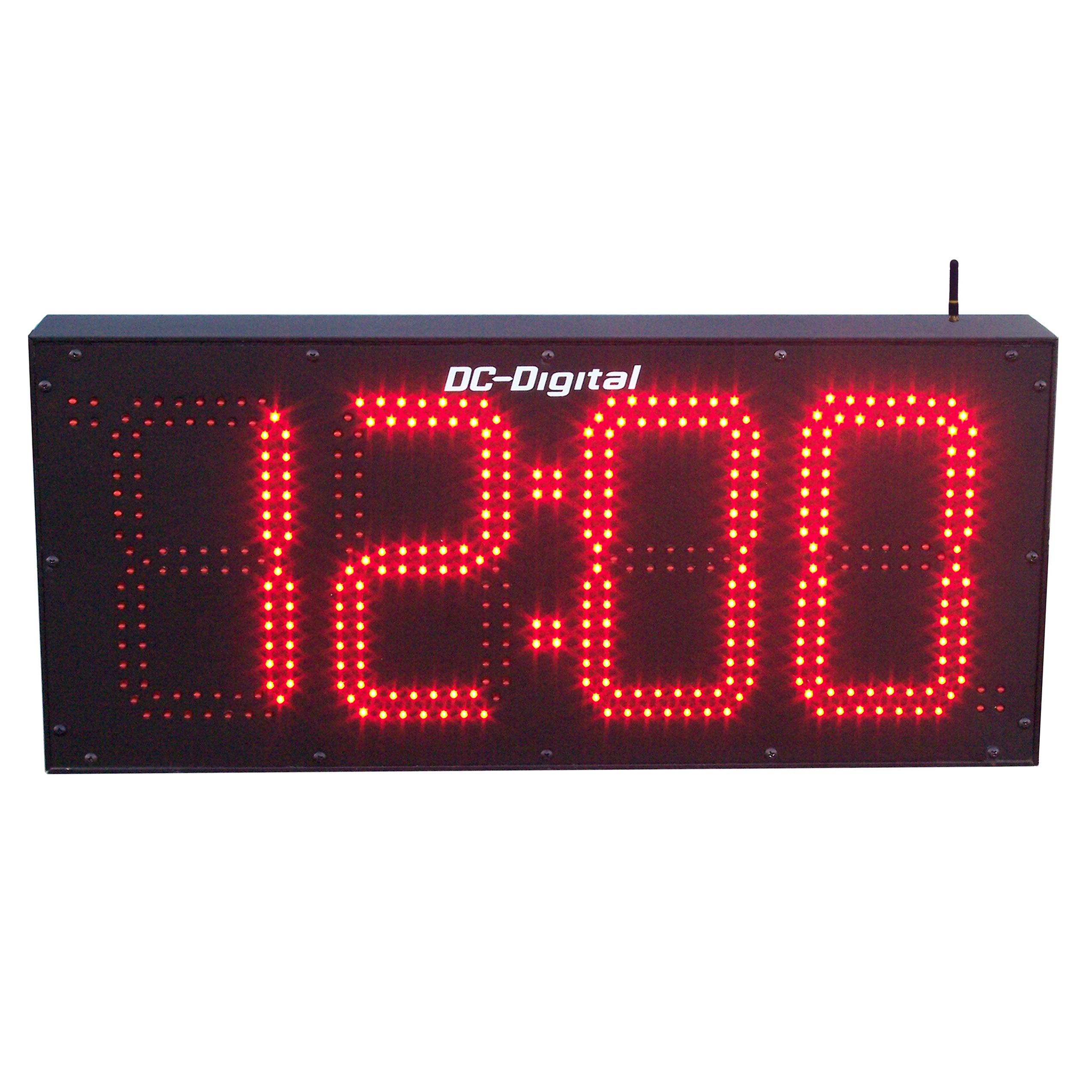 (DC-80-W-System-IN) 8.0 Inch LED Digital, RF-Wireless Synchronized System, Time of Day Clock, with Store and Forward (INDOOR)