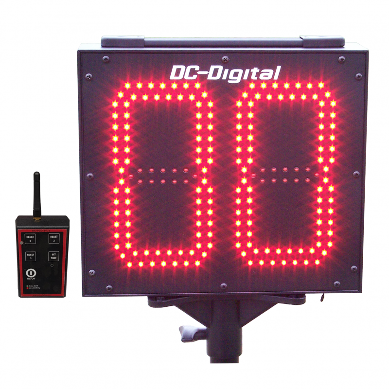 (DC-40T-DN-W-ANDON) Digital Countdown Timer-Clock with ANDON Light Tower,  RF-Wireless Controls, 4 Inch Digits