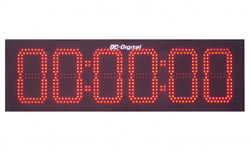 (DC-806N-T-DN-UP-Static-IN) 8.0 Inch, 6 Digit, LED Digital, Network Connected, Web Page or 3rd Party Controlled, Count Up timer, Countdown Timer, Time of Day Clock and Static Number Display (INDOOR)