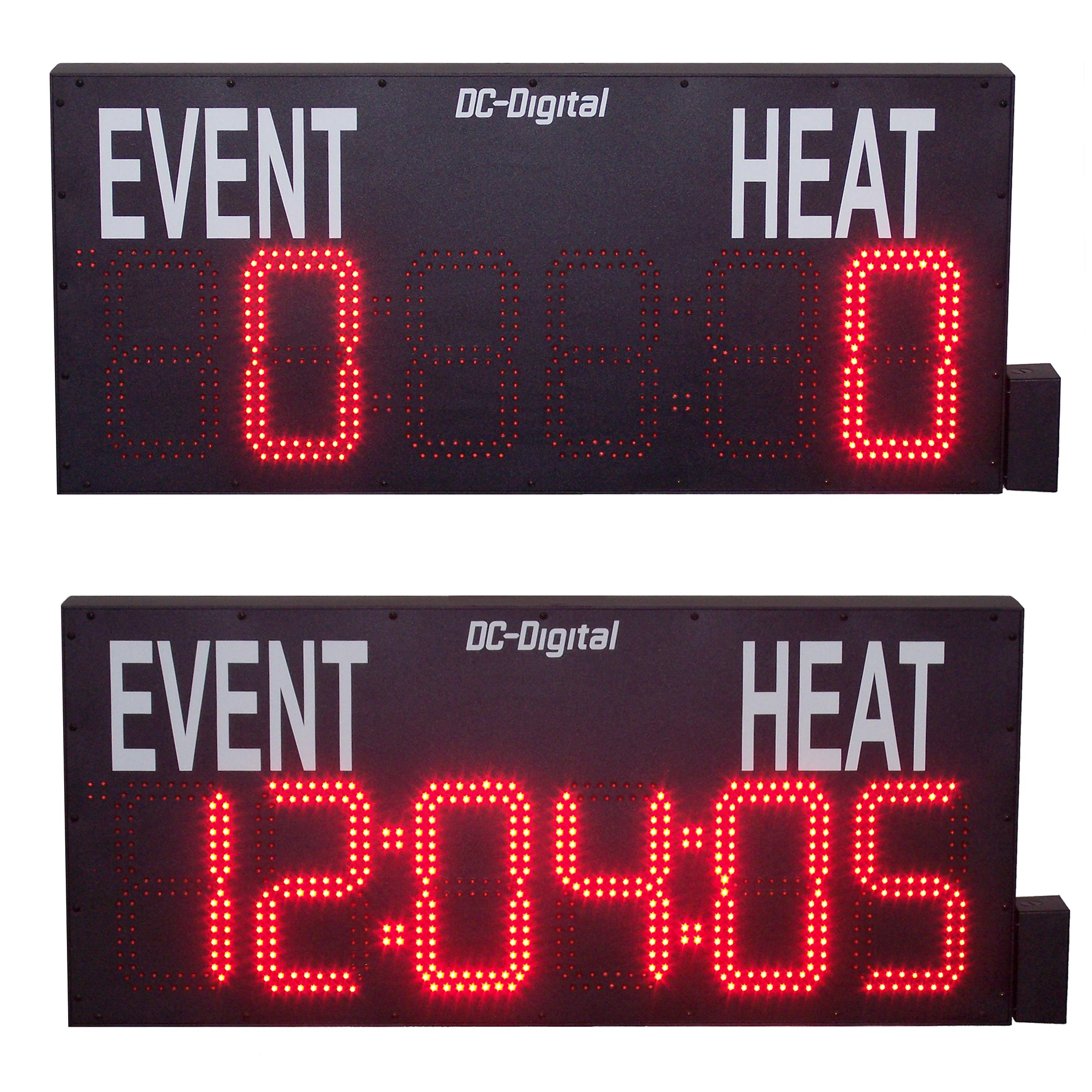 (DC-806S-W-SWIM-MEET) Wireless Swim Meet Competition, Event, Heat Display, and Digital Clock, 8 Inch Digits (OUTDOOR)