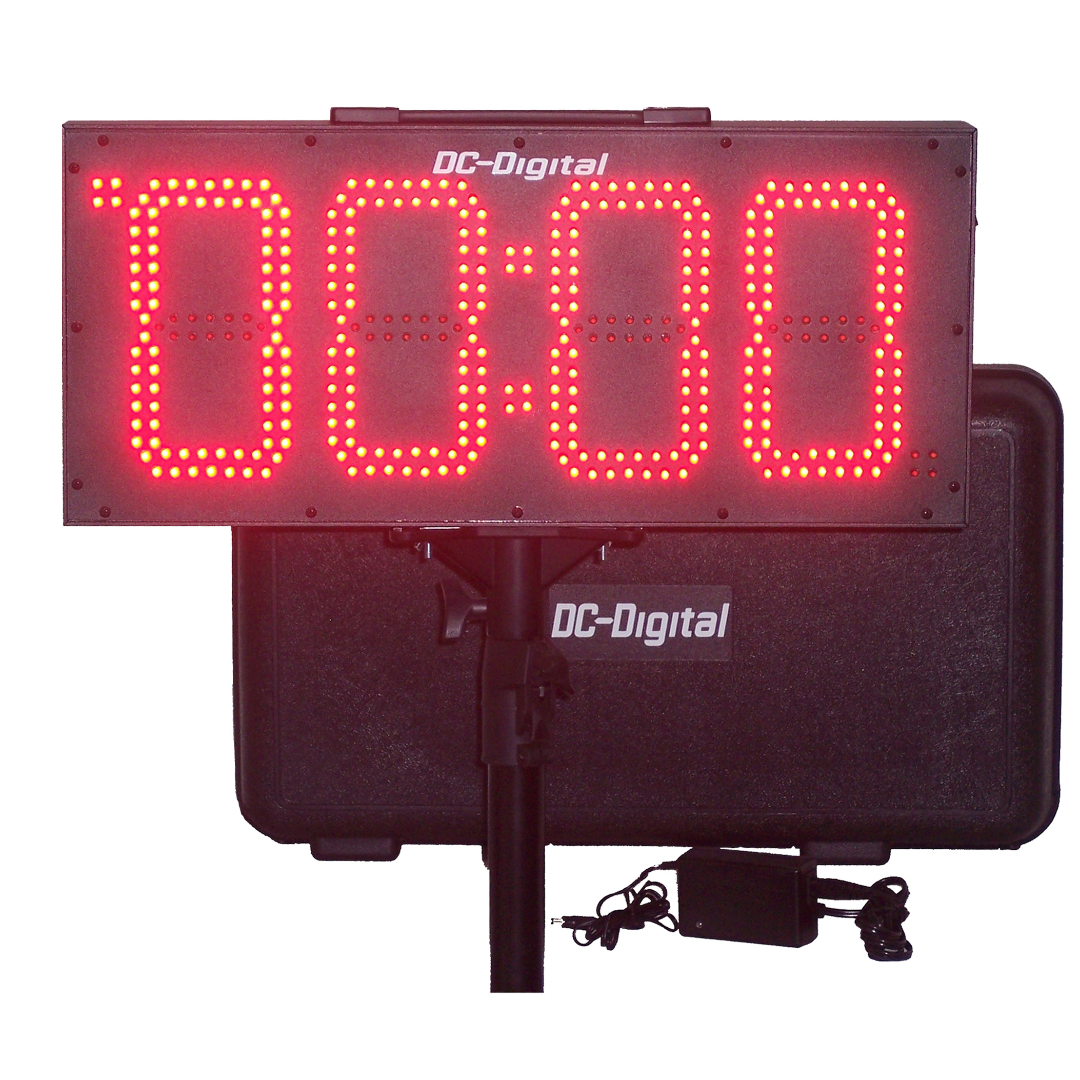(DC-80UT-BTC) Portable 8.0 Inch LED Digit, Multi-Function, Multipurpose Sport (Counts Up, Counts Down and Time of Day Clock), Battery Operated, Digital Timer-Clock, Environmentally Sealed Push-Button Controlled , Carrying handle, Carrying Case, Tripod with Mount and Battery Charger (INDOOR/OUTDOOR)