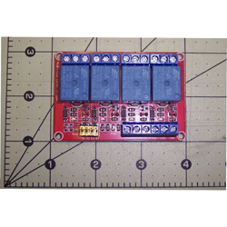 (DC-Relay-4-5V) 4-10 Amp at 125VAC, 5 Volt Opto-Isolated Activation, Relay Pack with Screw Terminals (DC-Relay-4-5V) 4-10 Amp at 125VAC, 5 Volt Opto-Isolated Activation, Relay Pack with Screw Terminals