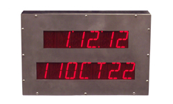 (DC-256ALN-Date-Time-POE-Stainless) Network NTP Date and Time of Day (HH:MM:SS) Cleanroom Clock, Web Page Configurable, POE Powered, Atomic, 316L Surface Mount Stainless IP-66 Enclosure