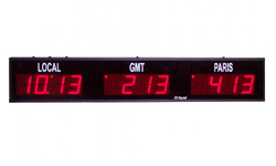 (DC-40TZ-3) 3- Zone, Customer Specific Vinyl Lettering, 4 inch Digit, World Time Zone Clocks
