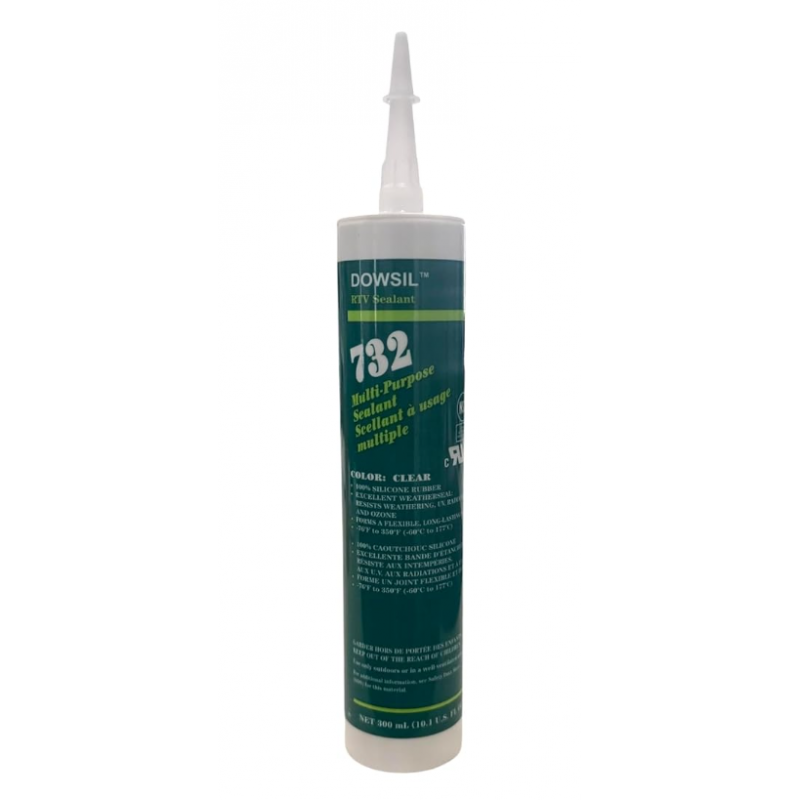 (DC-Dowsil-732-Clear-RTV-Sealant) Enclosure to Wall Sealant for Cleanroom Clocks, Timers, Displays, works with Stainless 316L or Polycarbonate Enclosures