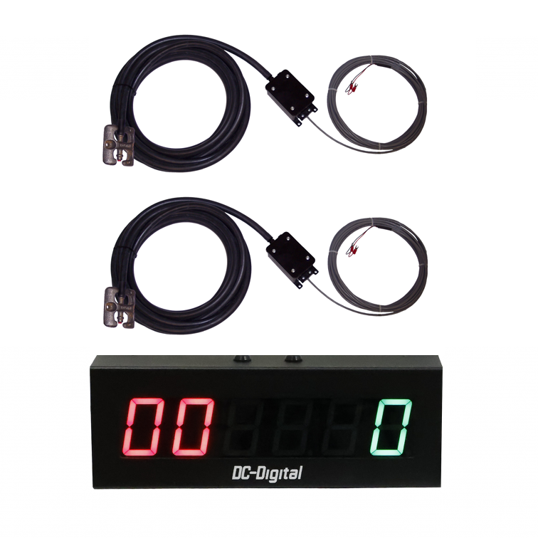 (DC-256C-T-UP-PNEUMATIC-PKG-DRIVE-THRU) Drive Thru Counter-Timer, 6 Digit (2 Red LED Digits for Timer Seconds & 4 Green LED Digits for Vehicle Counter) 2.3 Inch LED's, Counts Vehicles and Keeps Elapsed Wait Times, Includes: (2 DC-PNEUMATIC Air Activated Switches)
