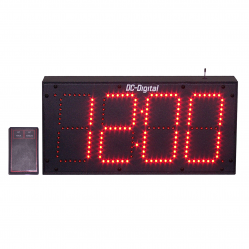 (DC-60S-W-IN) 6.0 Inch LED, RF-Wireless Handheld Controlled, Wall Mount, Time of Day Digital Clock (INDOOR, Non-System)