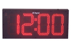 Large outdoor LED Clock, Industrial Display, Outdoor Display, Static Display, IP66, Aluminum Enclosure, 8 Inch LED Display, High Visibility Display, Industrial Automation Display, Production Data Display, Static Display
