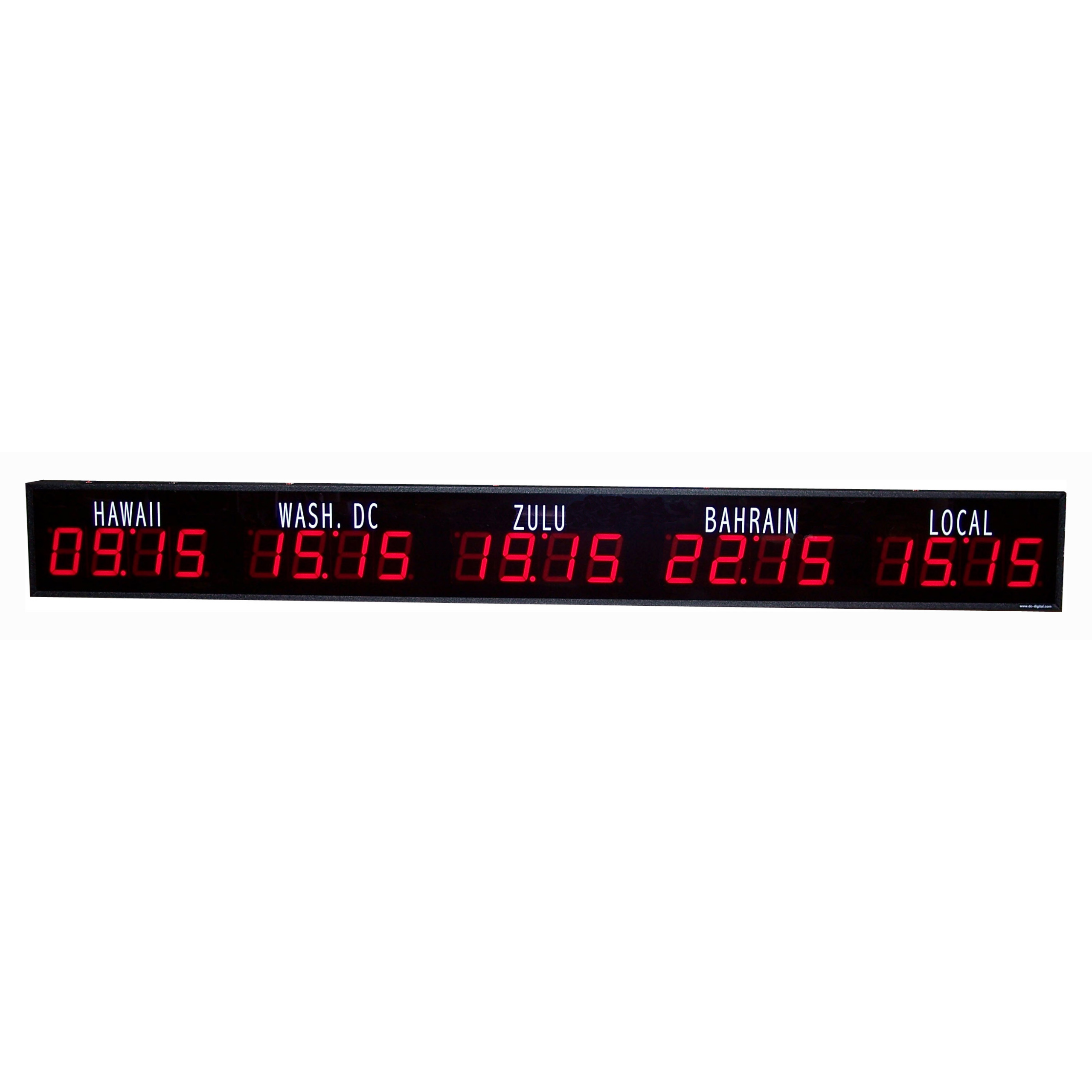Time Zone Clock, Multi Time Zone Clock, World Clock, Digital Clock, LED Clock, Synchronized Clocks, Logistics Time Display, Corporate World Clock, 12-24 Hour Clock, Multiple Location Clock