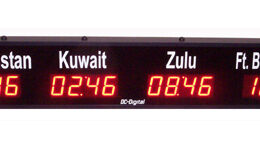 Four Time Zones, Four Zone Clock, World Time Display, Military Time Clock, Wide Viewing Angle, Military Operations Clock, Control Room Clock, LED Time Display, Aluminum Clock Enclosure