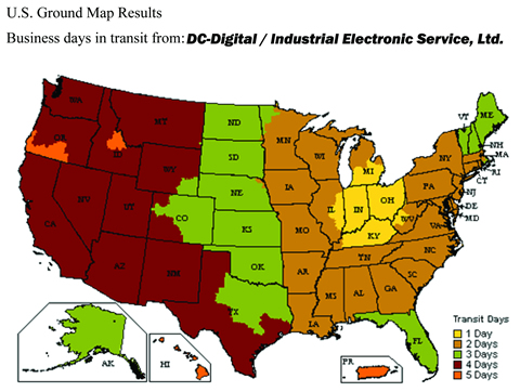 UPS shipping time from IES copy