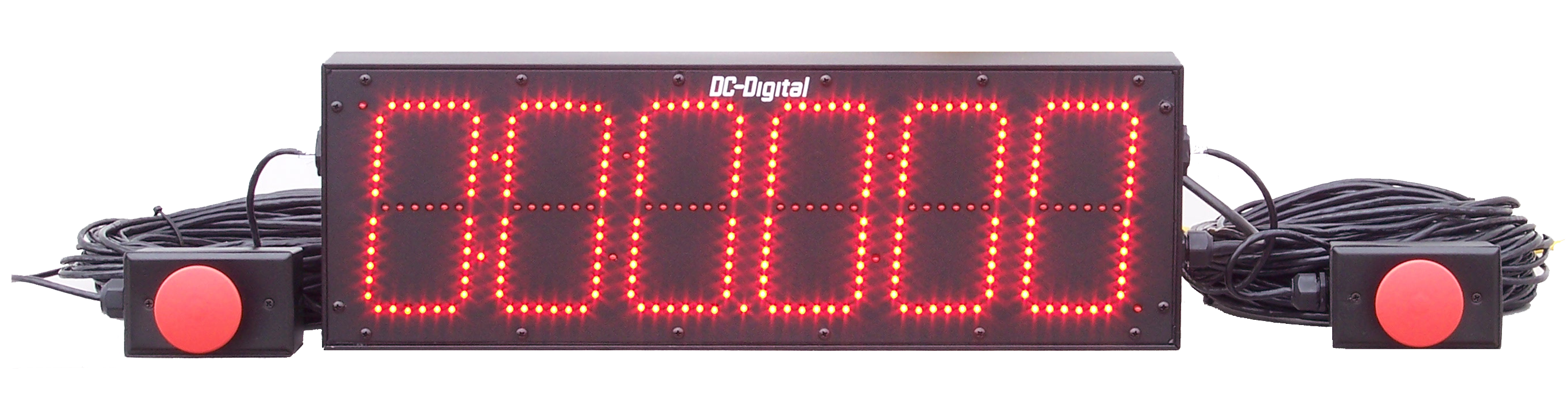 Large 6 Digit Competition Timer with Dual Controls and thousandths of a seconds display