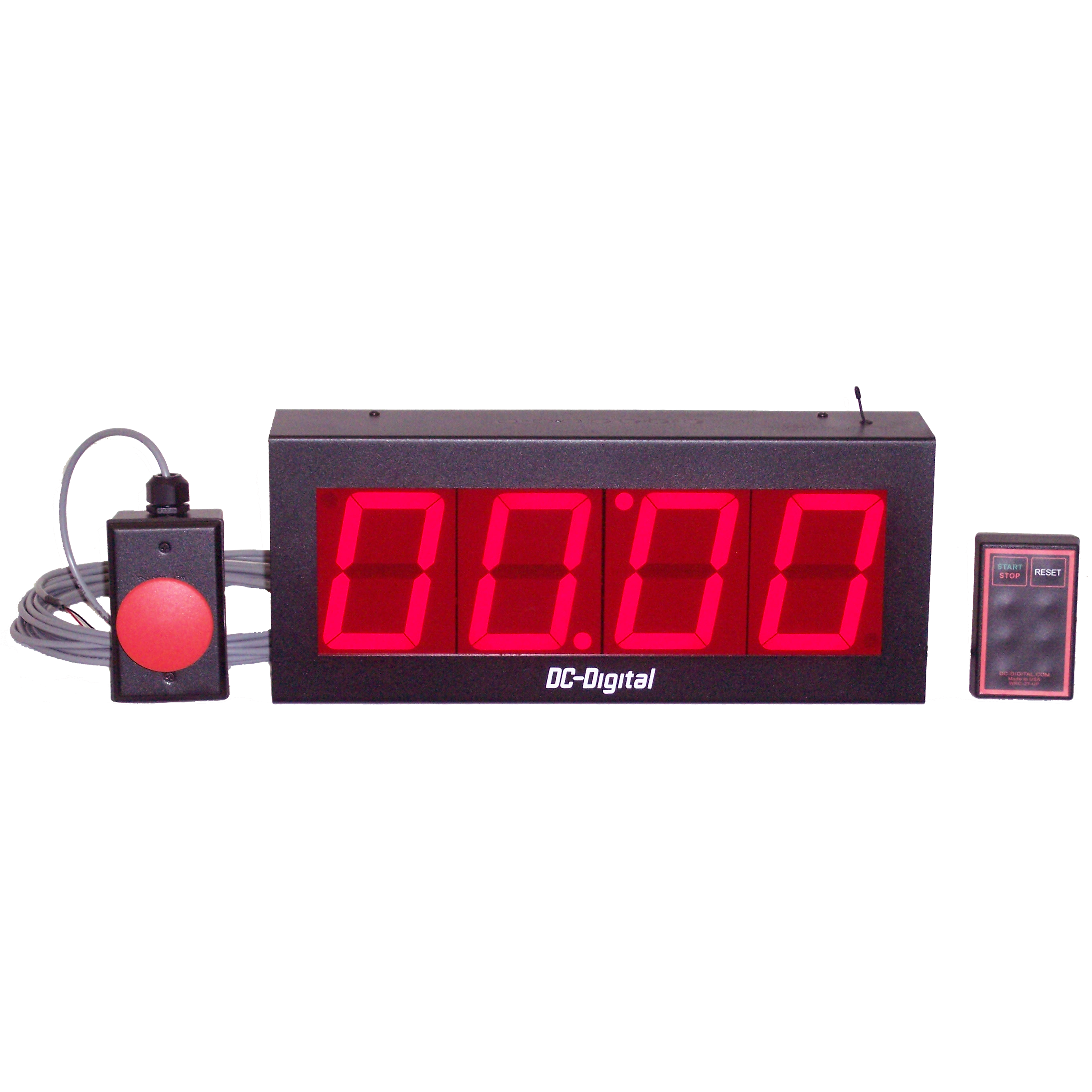 4 inch digital LED Count up timer with wireless controls and remote wired controls