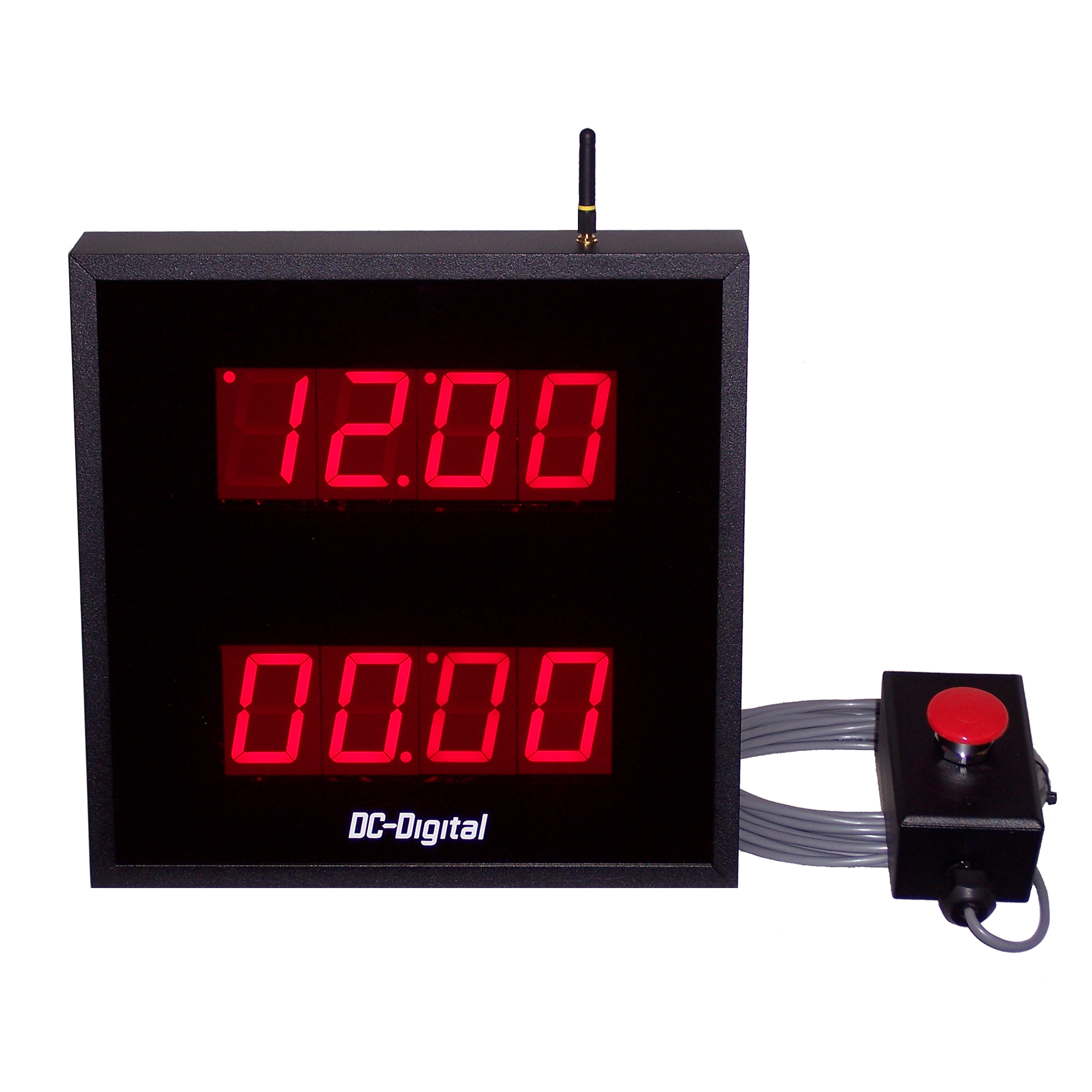 Dual display in one enclosure time of day system clock and count up timer