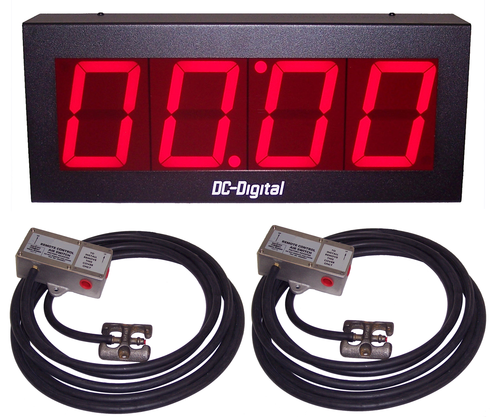 4 inch 4 digit count up elapsed time timer for garages with pneumatic switches