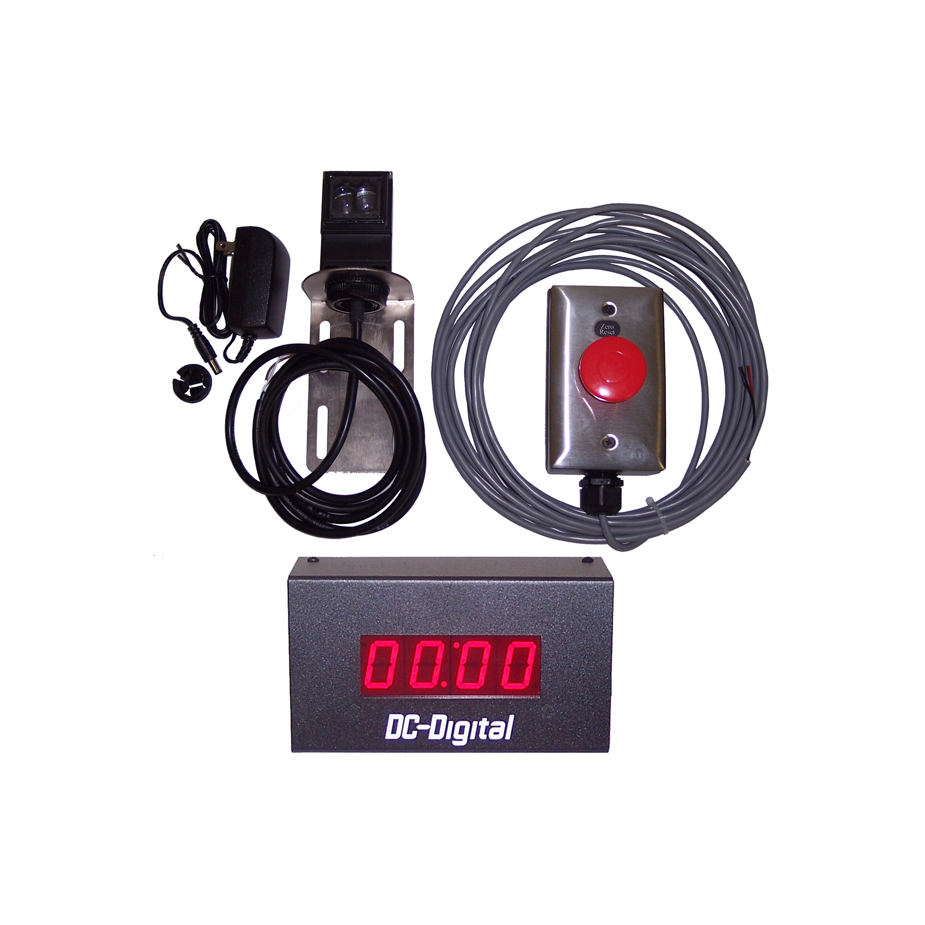 Complete all in one process timing package - sensor - 1 inch digital LED display - remote reset switch